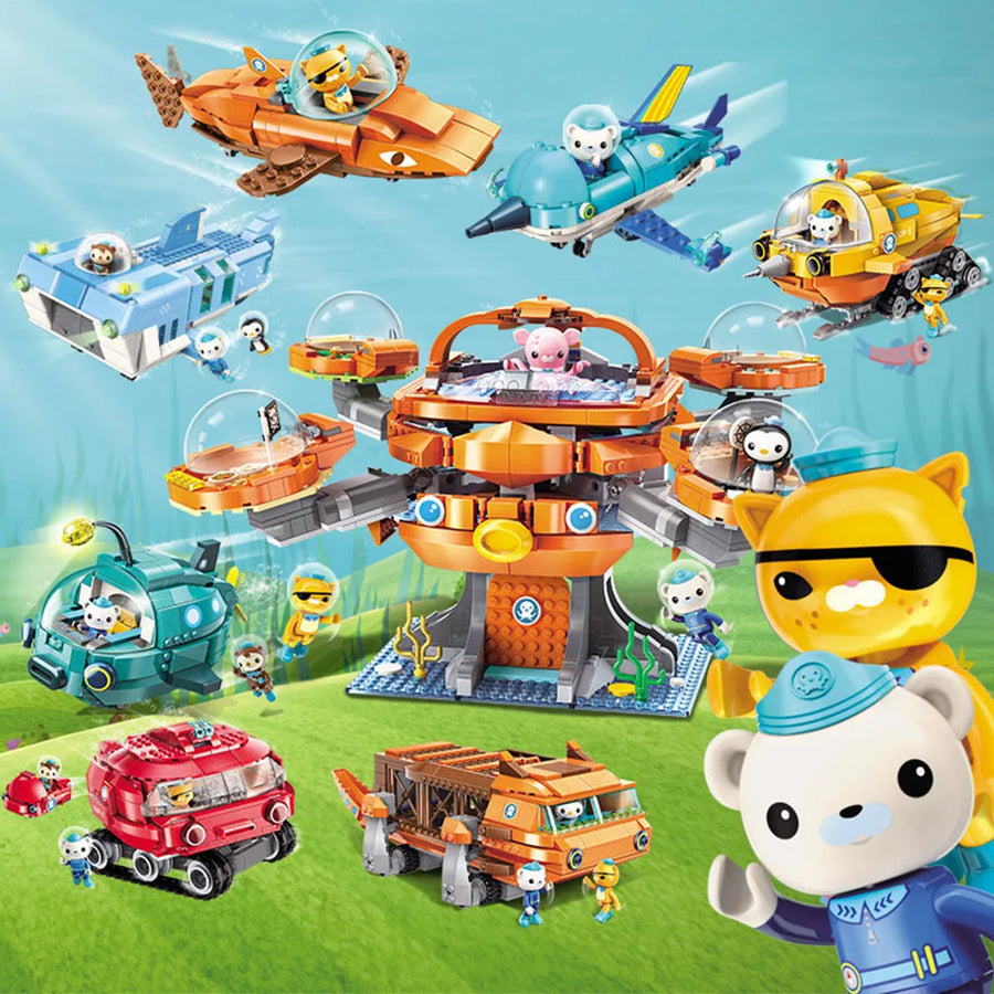 The Octonauts Building Block Anime Figure Barnacles Submarine Boat Educational Game Bricks Toys for Children Compatible Gift