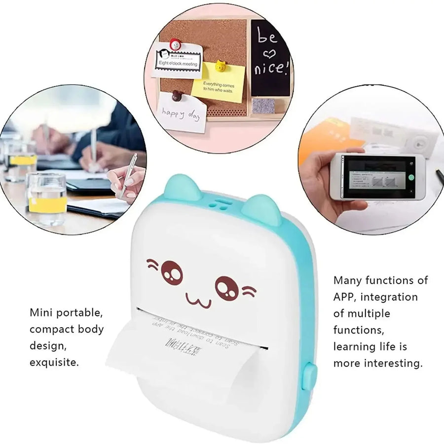 Portable thermal printer Mini Wireless BT 203dpi photo label memo printing error problem transparent sticker color paper