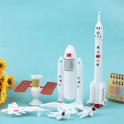 Rocket Toy Set: Space Series with Plane, Satellite, Astronaut & Spaceship Model.