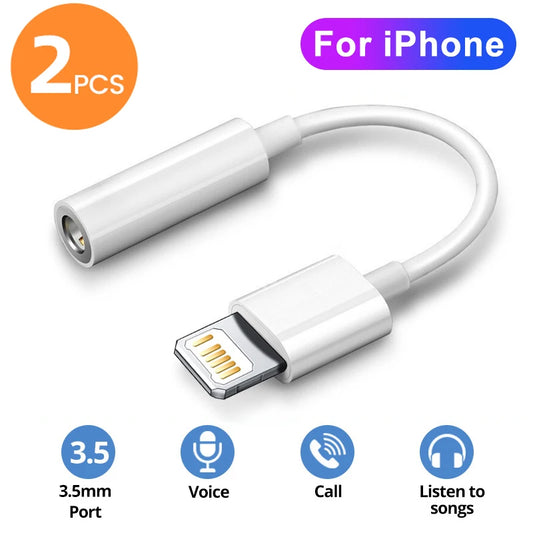 Lightning Headphone Adapter for iPhone 11-14 Pro Max, 12Mini, SE 2020, XS-XR, 8-7 + iOS to 3.5mm AUX Cable