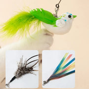 Feather Bird Cat Teaser Wand Toy with Bell for Kittens