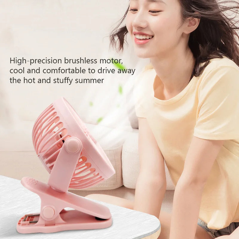 Portable Mini Hand Clip Fan USB Charging Quiet Desktop Electric Fan High-quality Student Dormitory Small ventilator fans