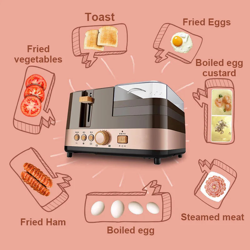 Toaster Oven Breakfast Grill Steamer Eggs Poacher Omelette Fryer