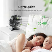 Desk Fan Portable USB Fan 90° Adjustable Cooling Fan, Mute 4 Speed Adjustment Ultra Quiet, Suitable For Home Desk Office