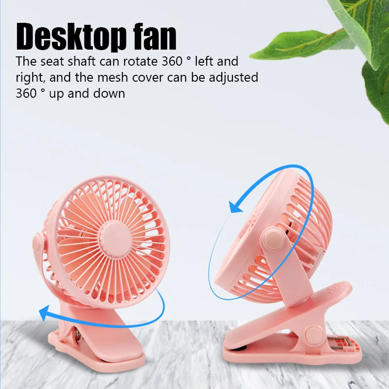 Portable Mini Hand Clip Fan USB Charging Quiet Desktop Electric Fan High-quality Student Dormitory Small ventilator fans