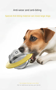 Durable interactive dog toy with treat dispensing for good habits.