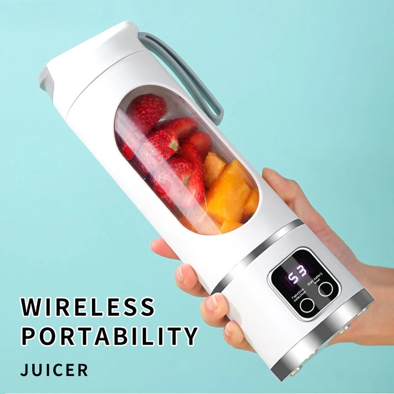 Portable Electric Juicer Blender for Fruits, Extracting and Mixing Juice Smoothies.