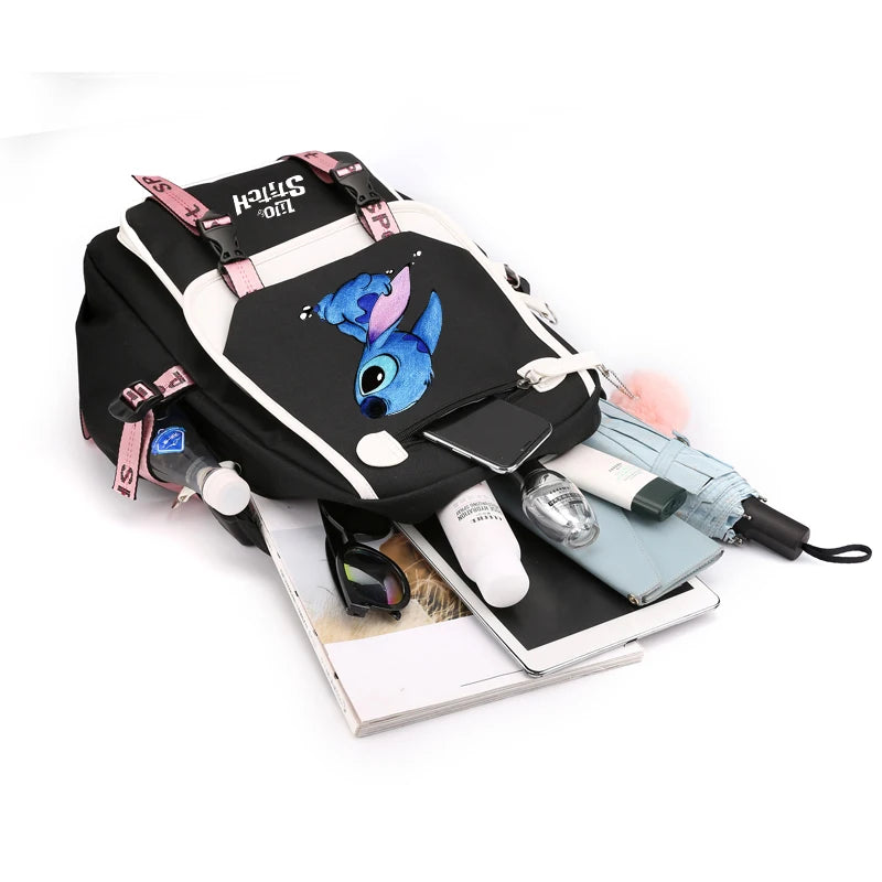 3Pcs/set Lilo Stitch Backpack Cartoon Sport Rucksack for Girl Bagpack Laptop Teen Travel School Student Teenager Bookbag