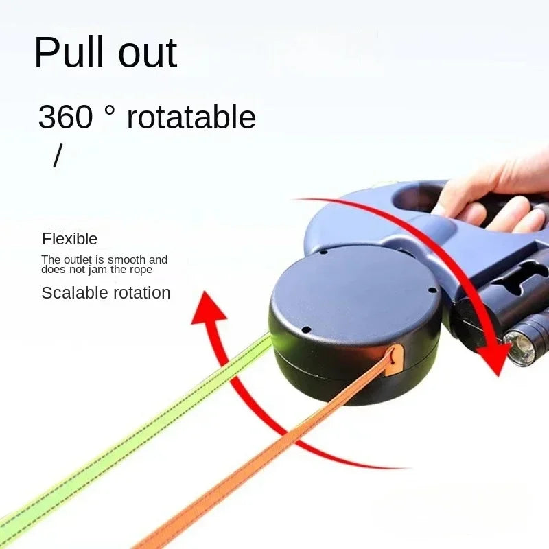 Dog Roulette Double Leash: Portable Retractable Walking Supplies for Small Dogs