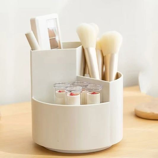 Rotating Makeup Brushes Organizer Cosmetic Storage Box Portable Lipstick Eyeliner Holder Skincare Pen Stand