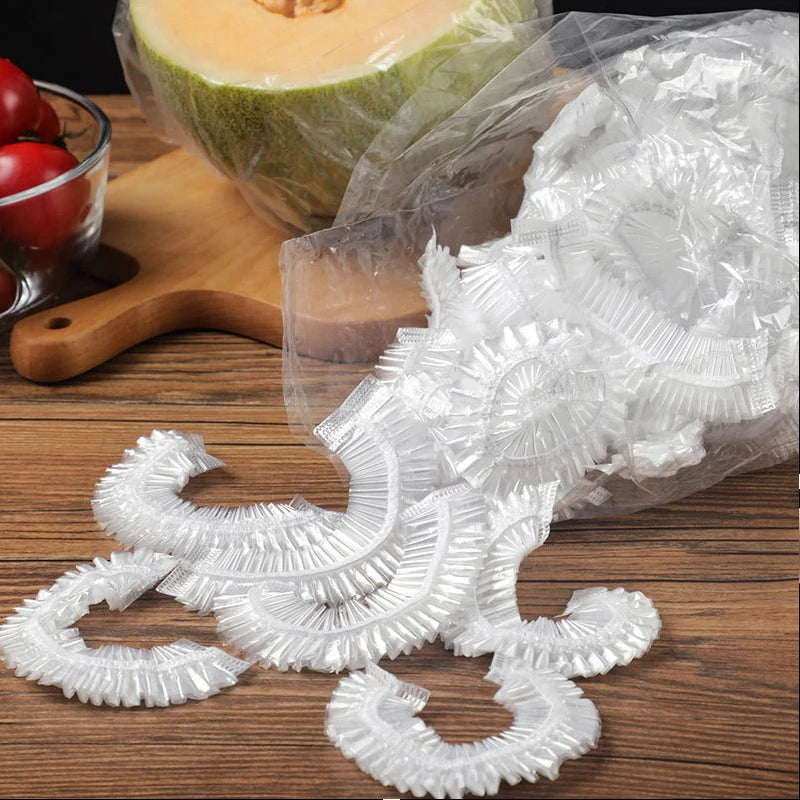 Reusable Elastic Food Covers for Bowls and Plates - Durable Plastic Wrap for Kitchen - Food Saver Bags