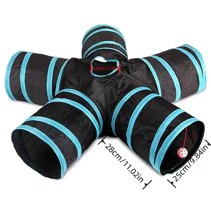 Cat Tunnel Toy for Cats and Small Pets: Durable and Foldable with Crinkle Toy.