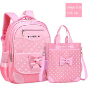 Cute girl schoolbag for 6-15 years; Kawaii bow backpack for teens and women. Ideal birthday gift.