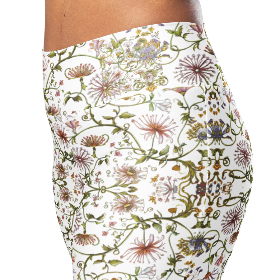 Flare floral print high quality leggings