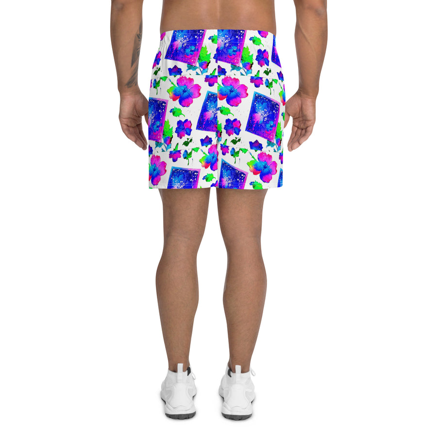 Men's Floral Design Recycled Athletic Shorts