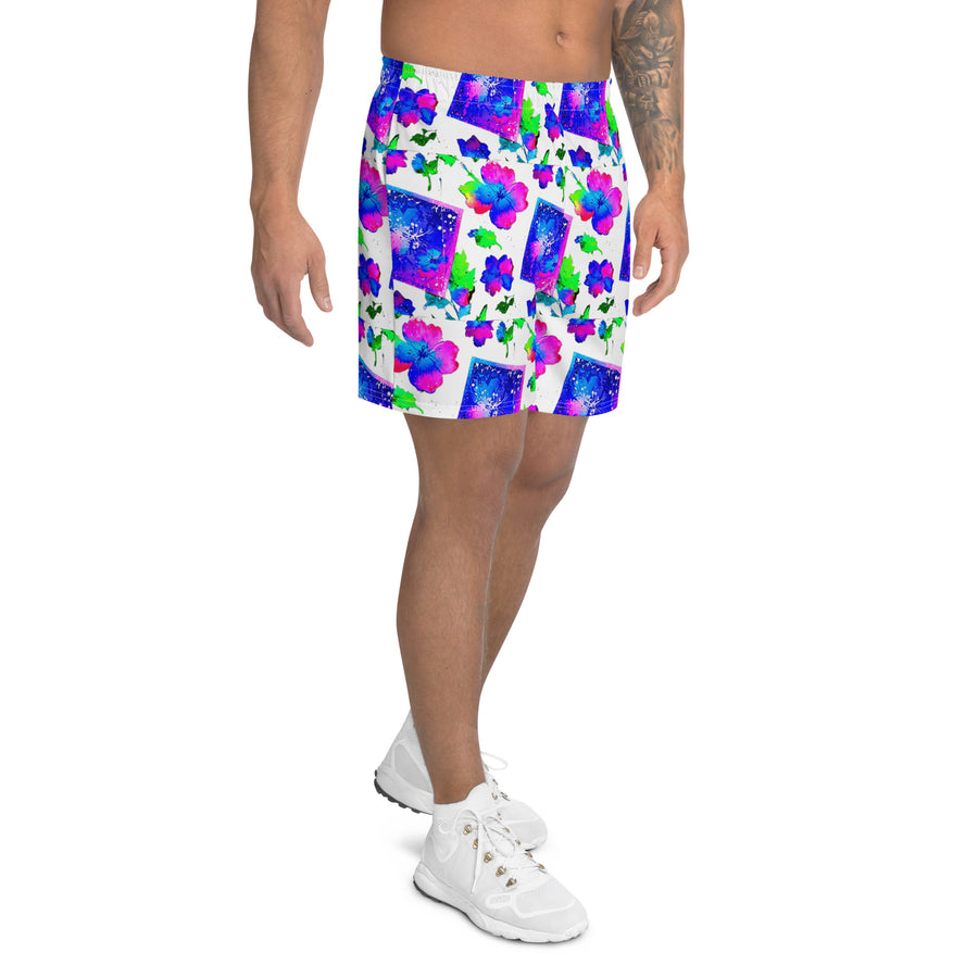 Men's Floral Design Recycled Athletic Shorts