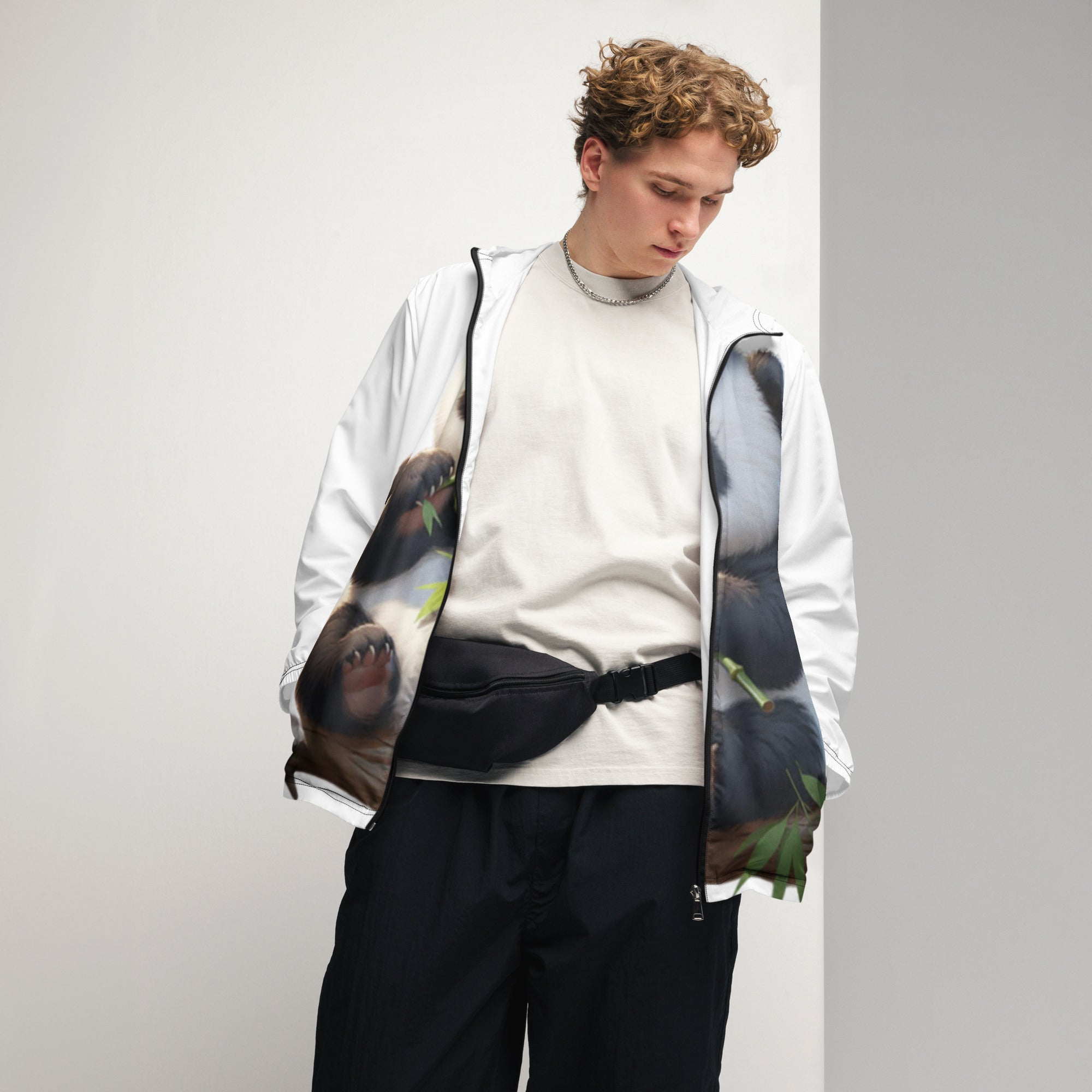 Men’s Panda Printed windbreaker