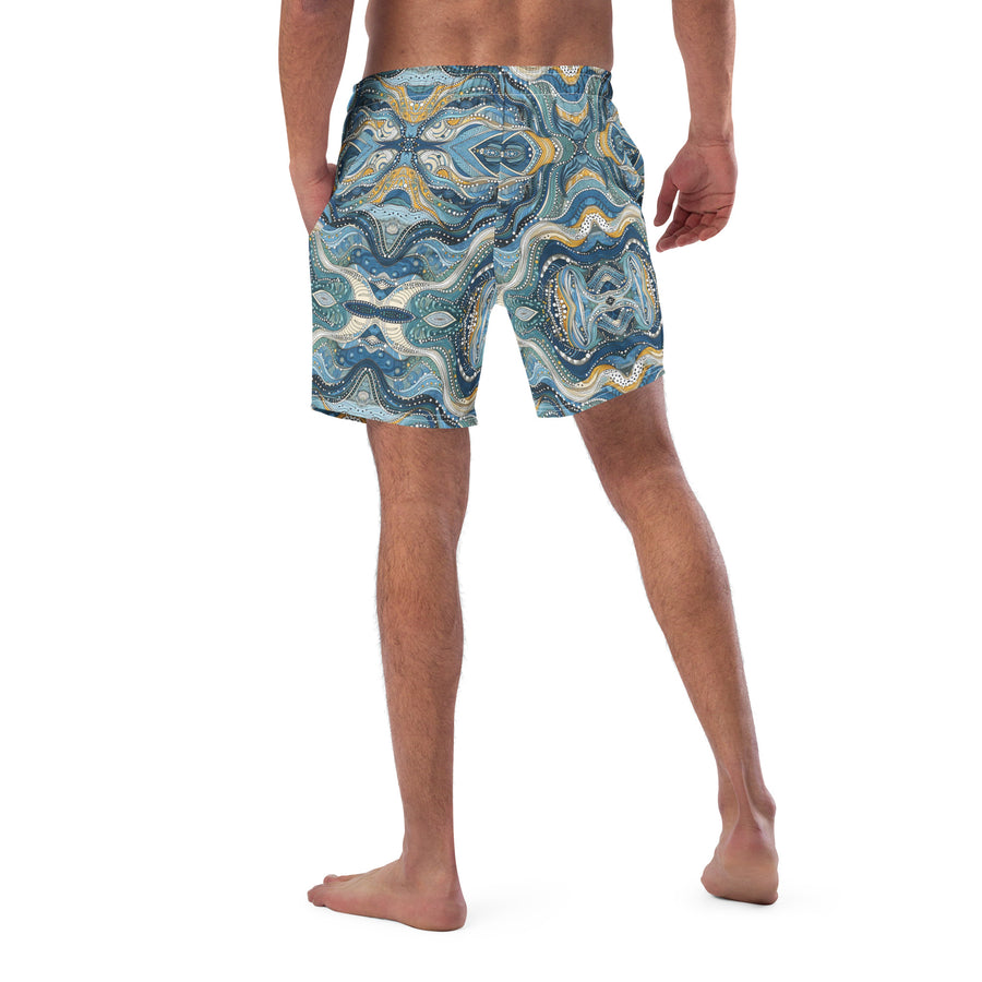 Men's all over printed swim trunks