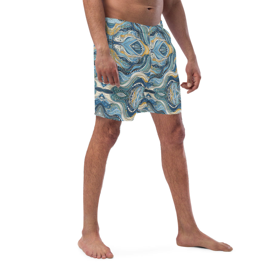 Men's all over printed swim trunks