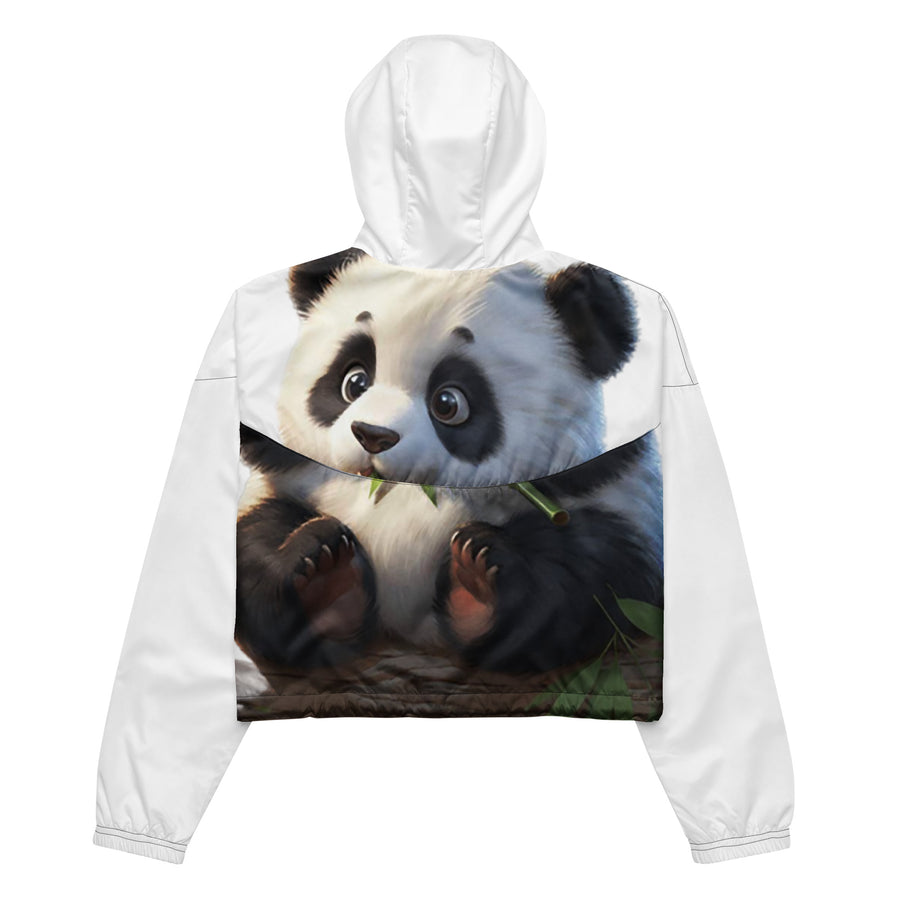 Women’s cropped Panda Printed windbreaker