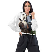 Women’s cropped Panda Printed windbreaker