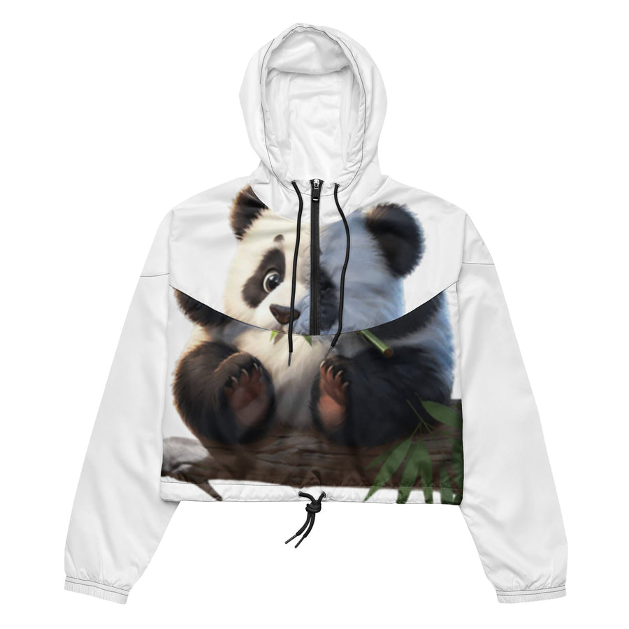 Women’s cropped Panda Printed windbreaker