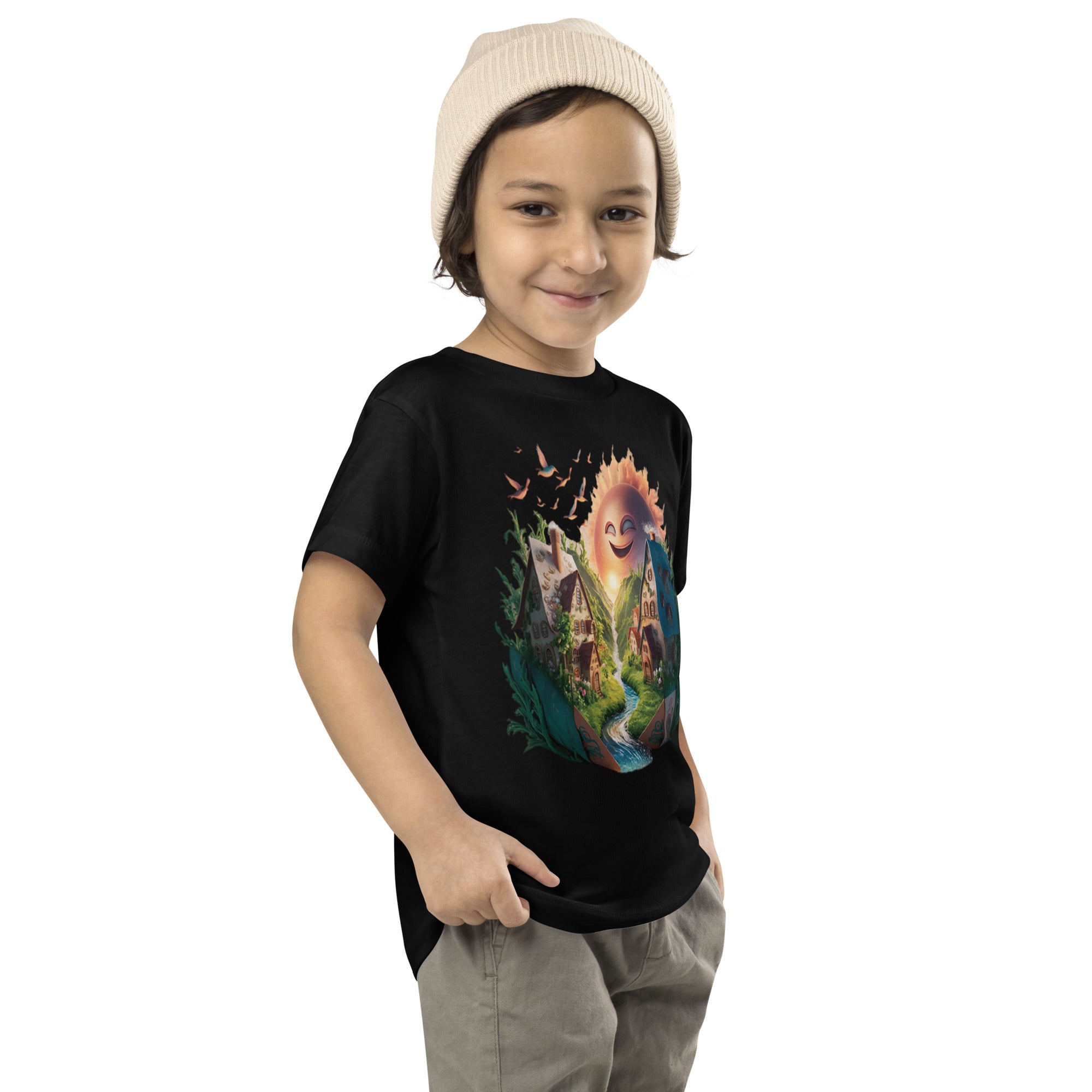 Toddler Short Sleeve Chest Print T-Shirt