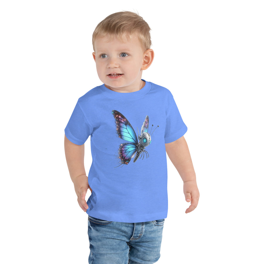 Toddler Short Sleeve Robot Butterfly Printed Tee