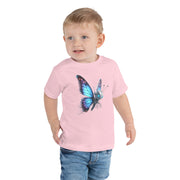 Toddler Short Sleeve Robot Butterfly Printed Tee