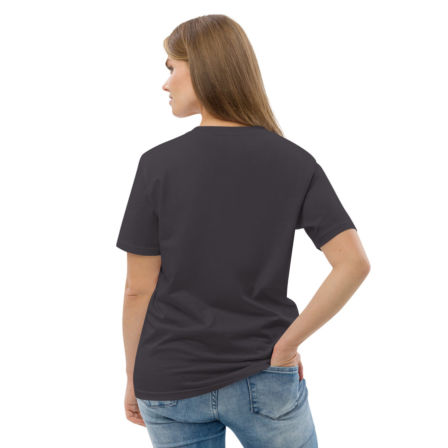 Unisex organic cotton chest print short sleeve t-shirt