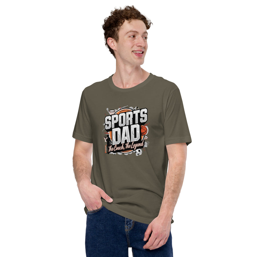 Adult sports dad printed crew neck t-shirt