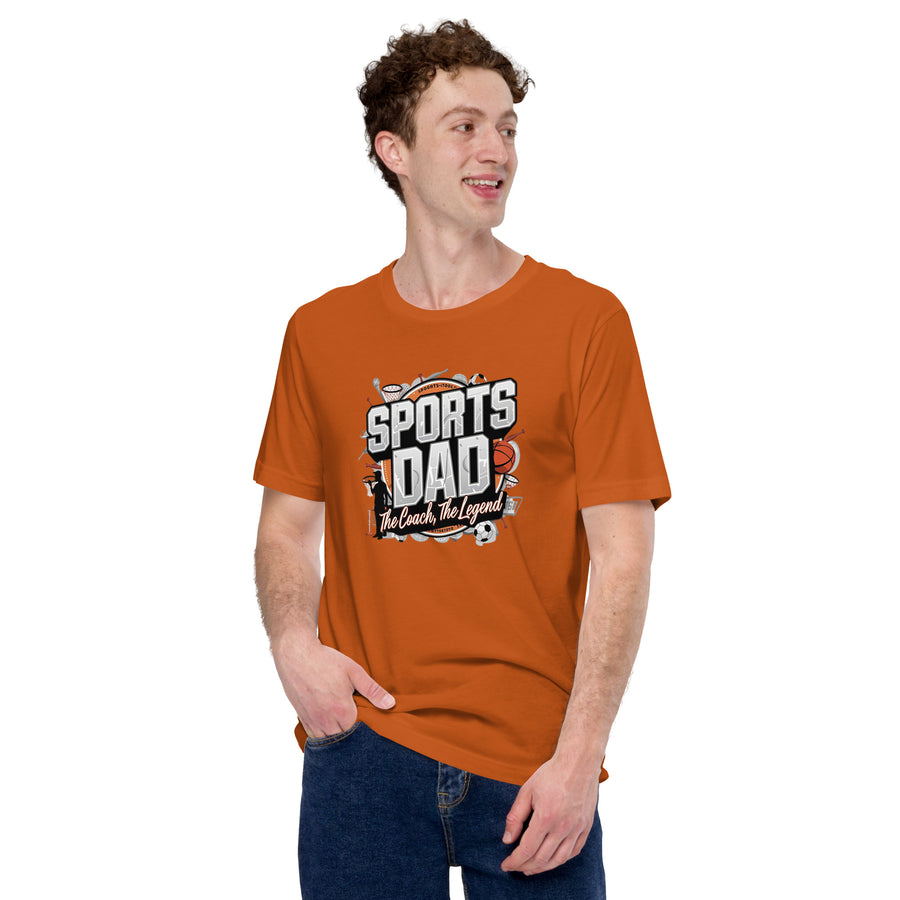 Adult sports dad printed crew neck t-shirt