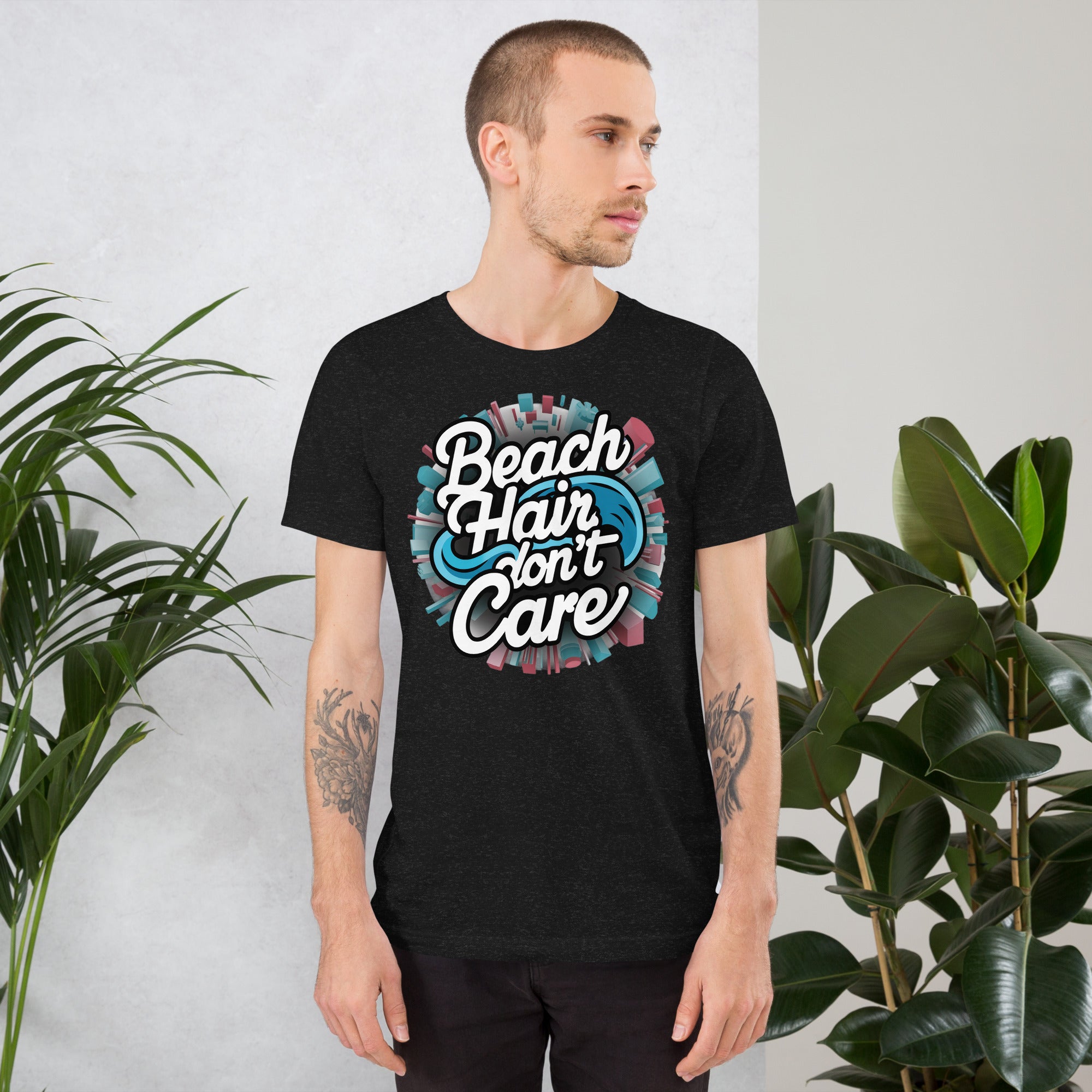 Unisex Beach Hair Don't Care Printed T-shirt