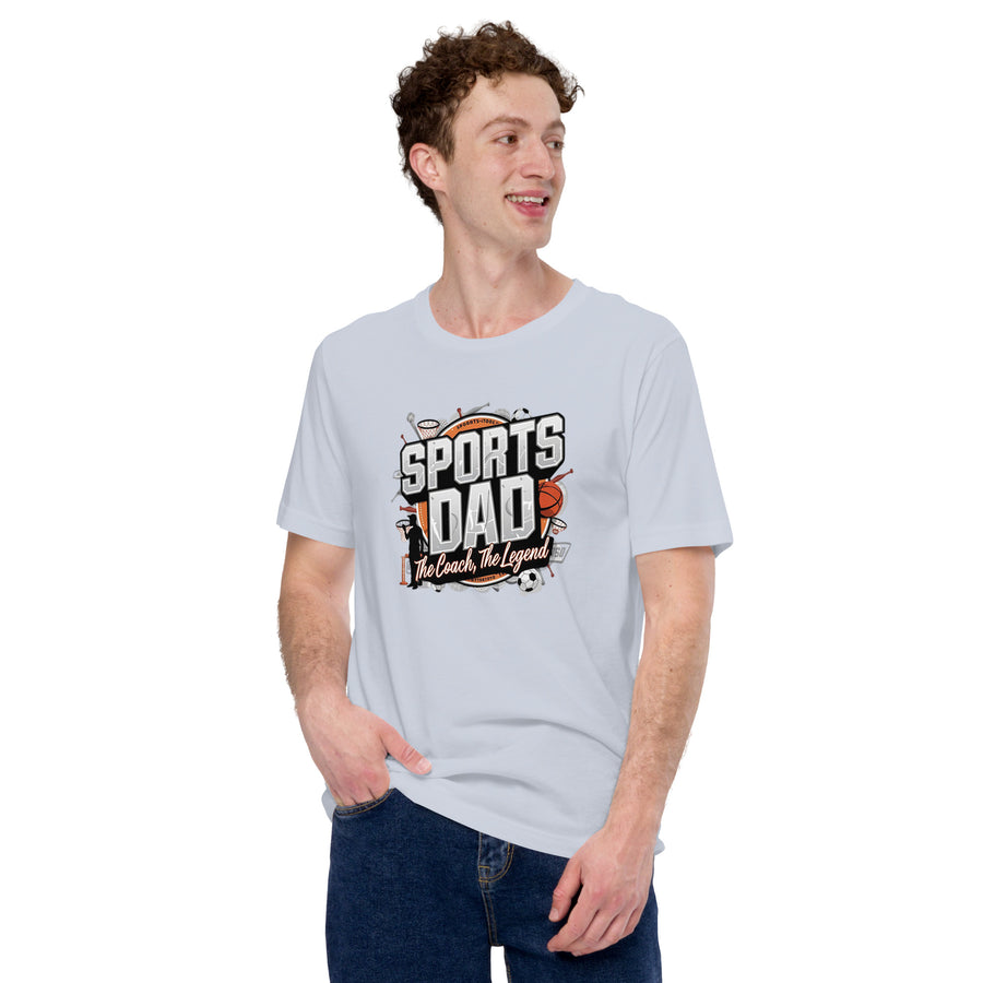 Adult sports dad printed crew neck t-shirt