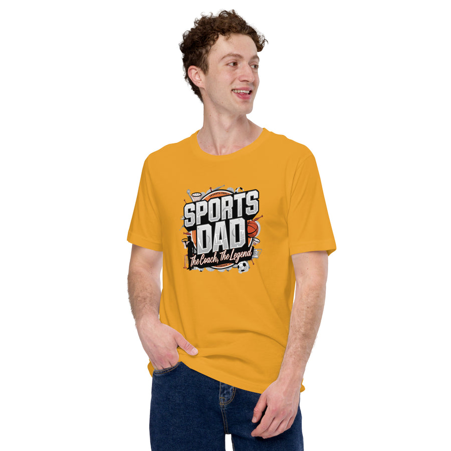 Adult sports dad printed crew neck t-shirt