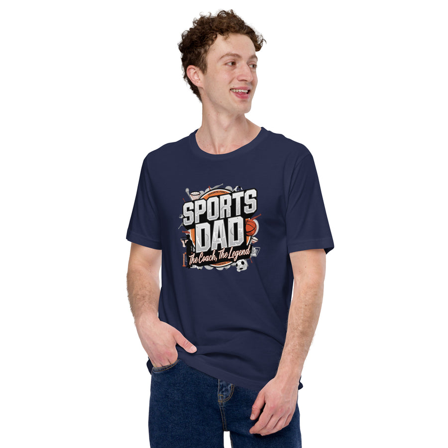 Adult sports dad printed crew neck t-shirt