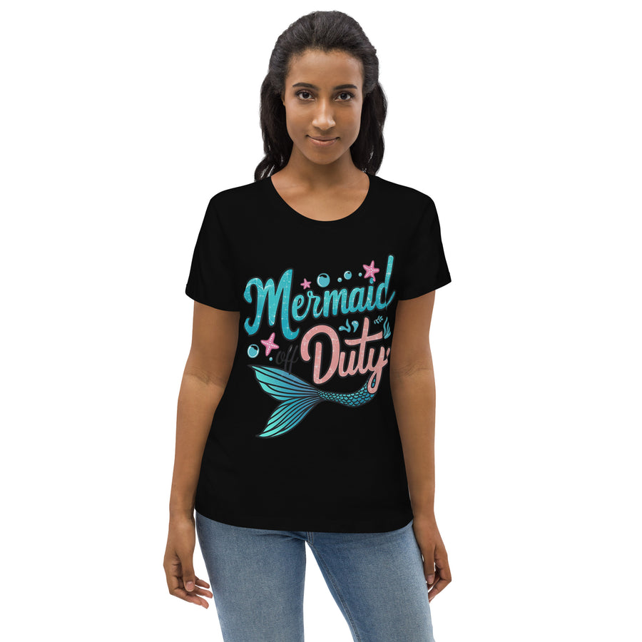 Women's fitted mermaid off duty printed eco tee