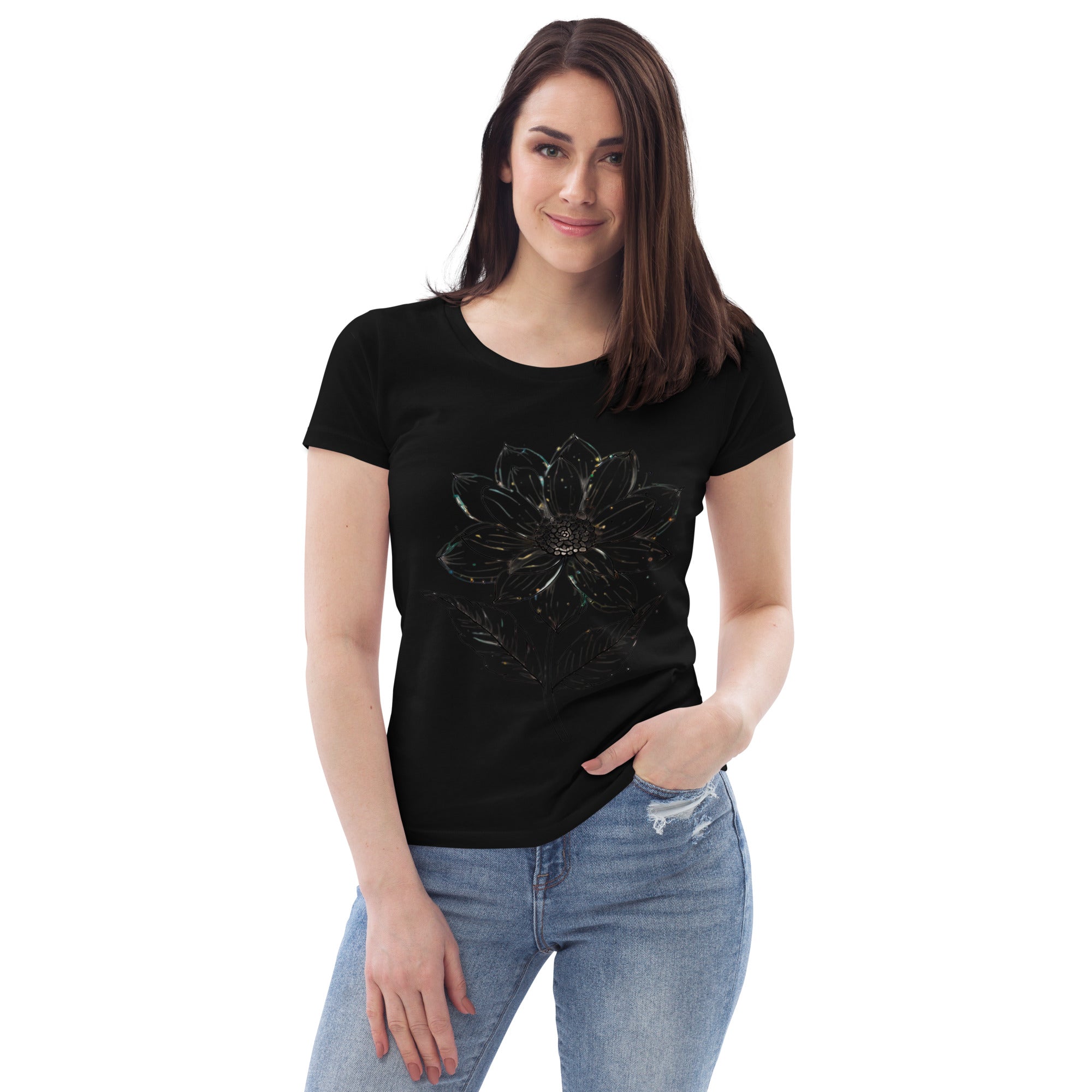 Women's Chest Print fitted eco tee