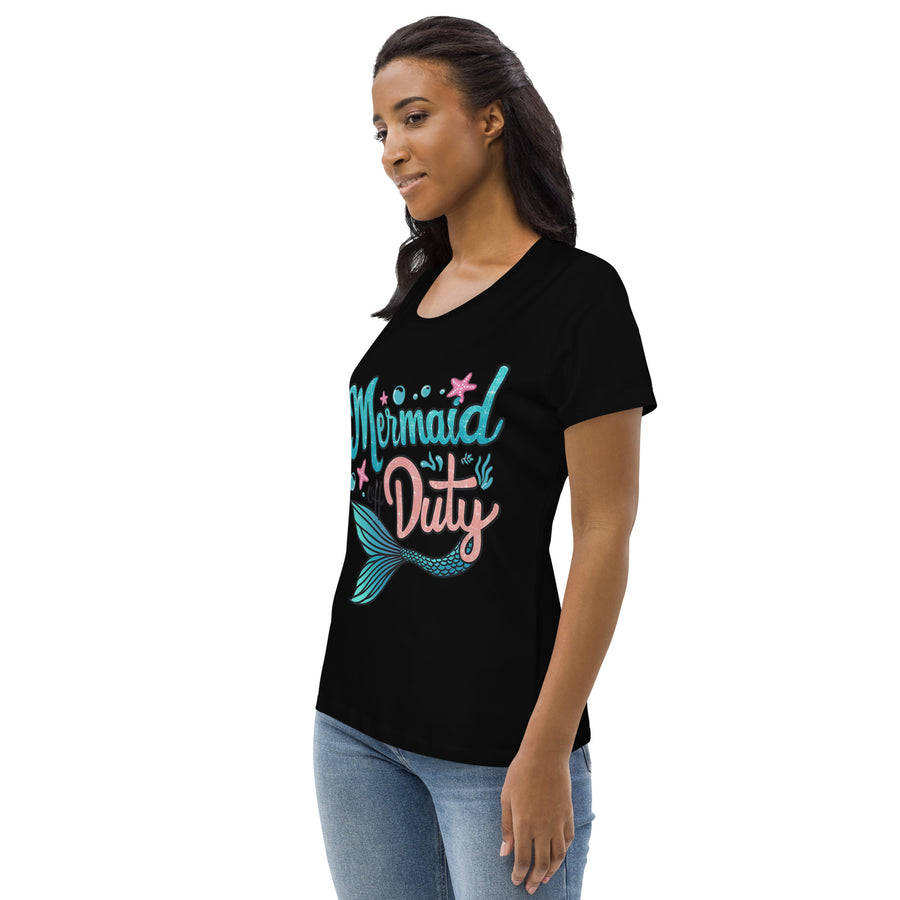 Women's fitted mermaid off duty printed eco tee