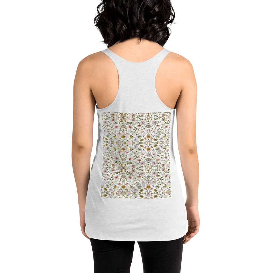 Women's Racerback Floral desing Print Tank Top