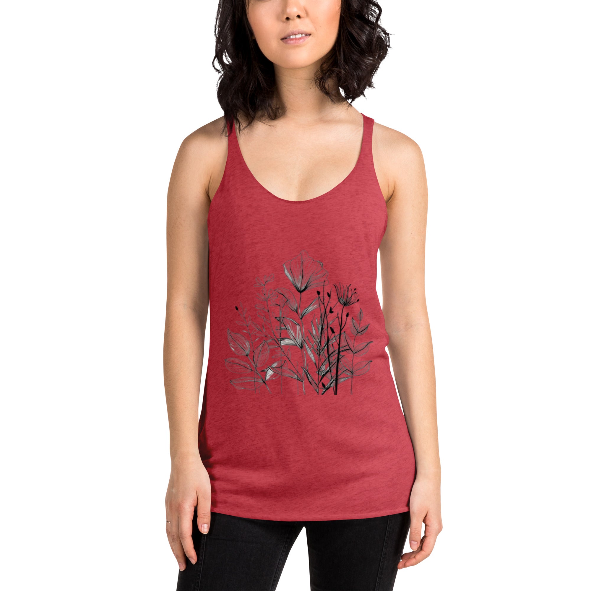 Women's Racerback Floral desing Print Tank Top