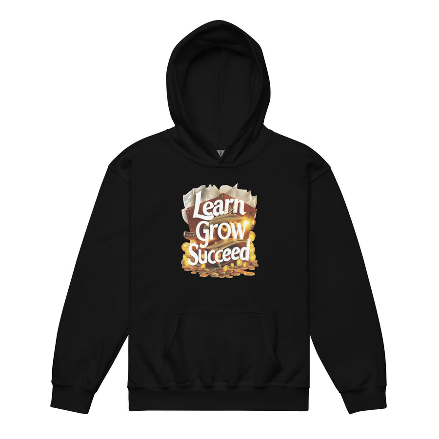 Youth Heavy Blend Learn Grow Succeed Printed  Hoodie