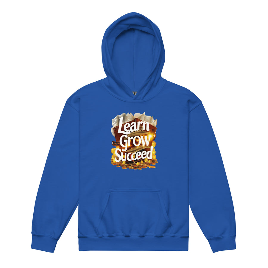 Youth Heavy Blend Learn Grow Succeed Printed  Hoodie