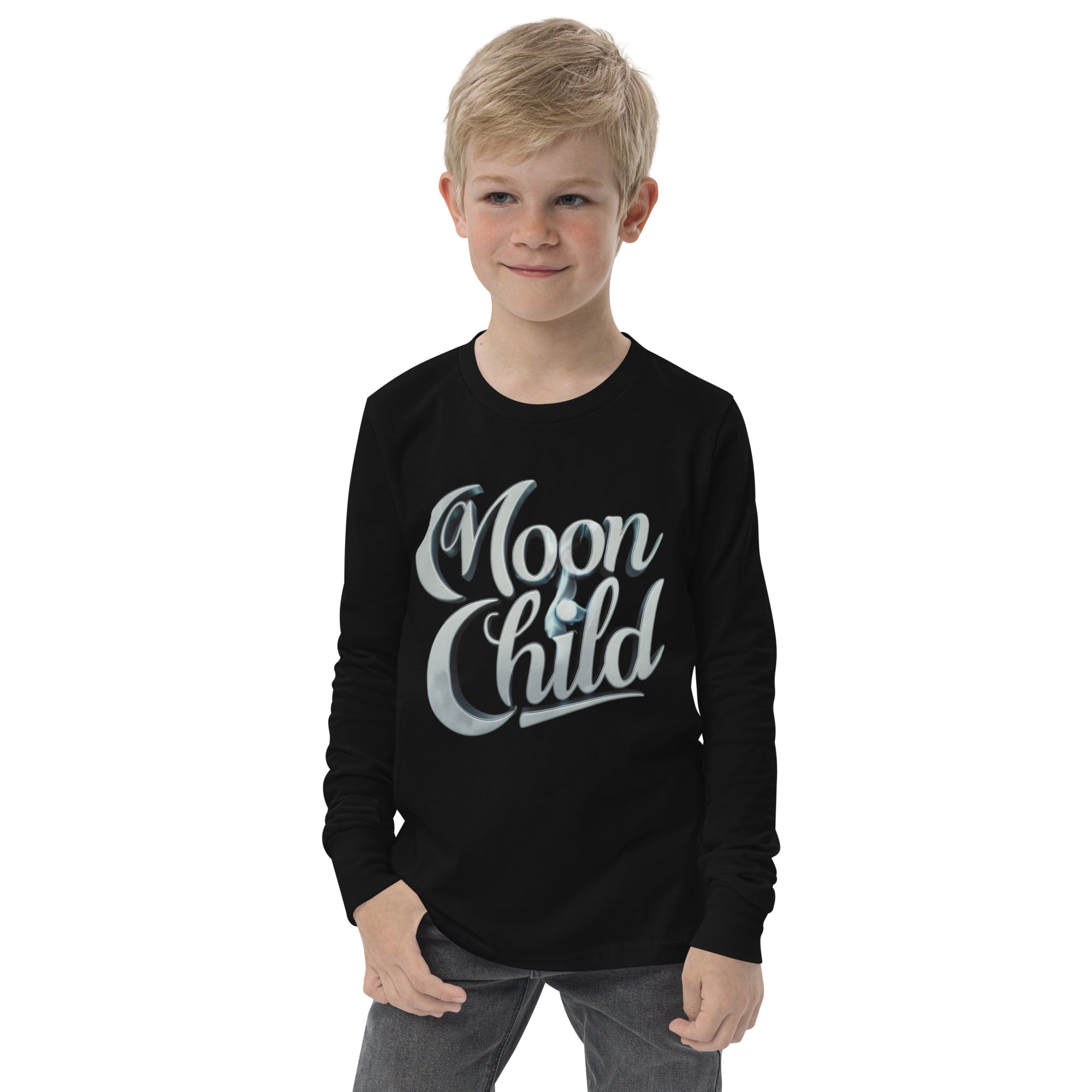 Youth long sleeve moon child printed tee