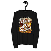 Youth Long Sleeve Learn Grow Succeed Printed Crew Neck Tee