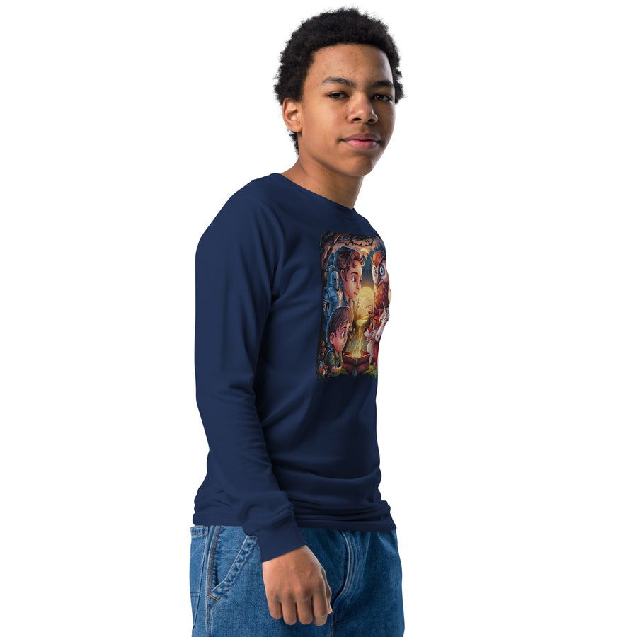 Youth long sleeve crew neck printed t-shirt