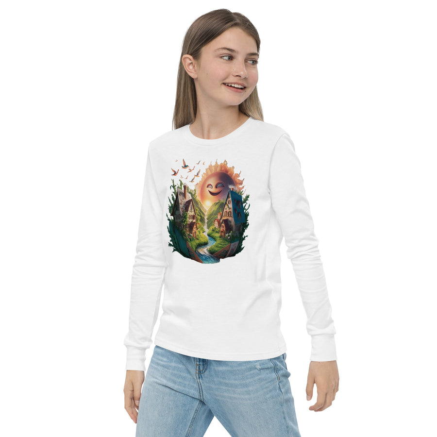 Youth long sleeve Chest Print T-Shirt