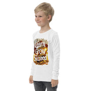 Youth Long Sleeve Learn Grow Succeed Printed Crew Neck Tee