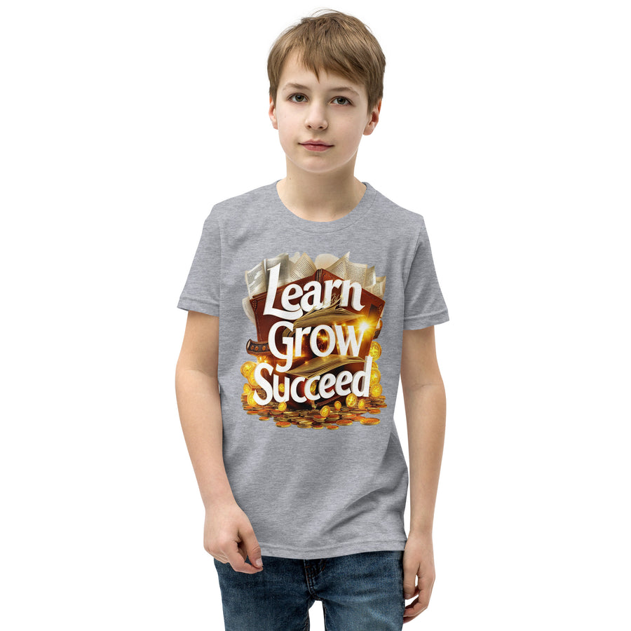 Youth Short Sleeve Learn Grow Succeed Printed T-Shirt