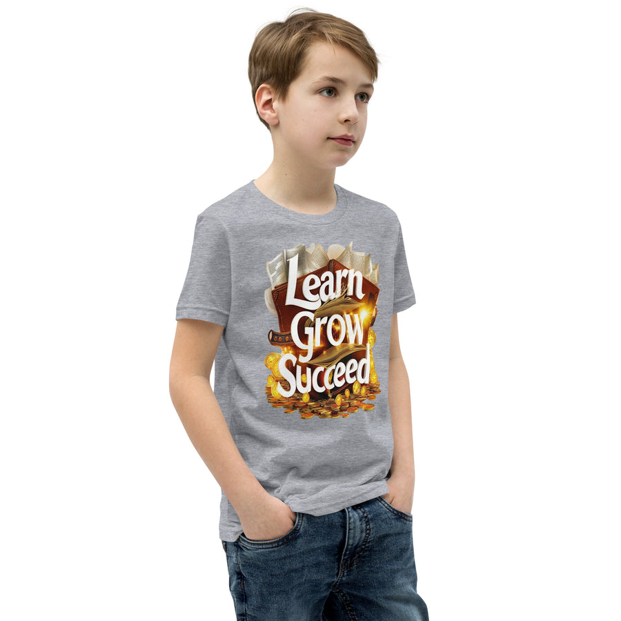 Youth Short Sleeve Learn Grow Succeed Printed T-Shirt